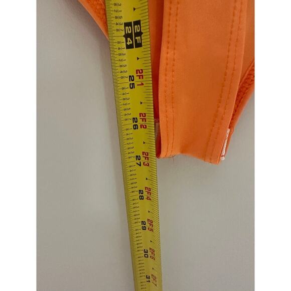 Size XS Cutout Stretch Bodysuit Bright Orange Date Night Party Boho Vacation - Picture 9 of 10
